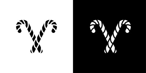 Obraz premium Candy Cane icon Isolated flat vector in outline