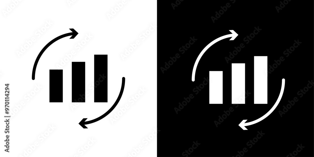 Poster continuous changes icon isolated flat vector in outline