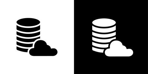 Cloud database icon Isolated flat vector in outline