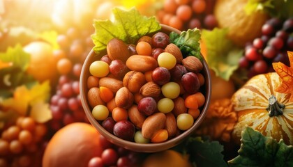 Naklejka premium Gather Around the Table for a Delicious Thanksgiving Dinner with Loved Ones, Sharing Gratitude and Traditional Harvest Meals, Family, Friends, Feast, Celebration, Holiday