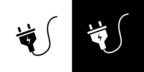 Electric plug icon Isolated flat vector in outline