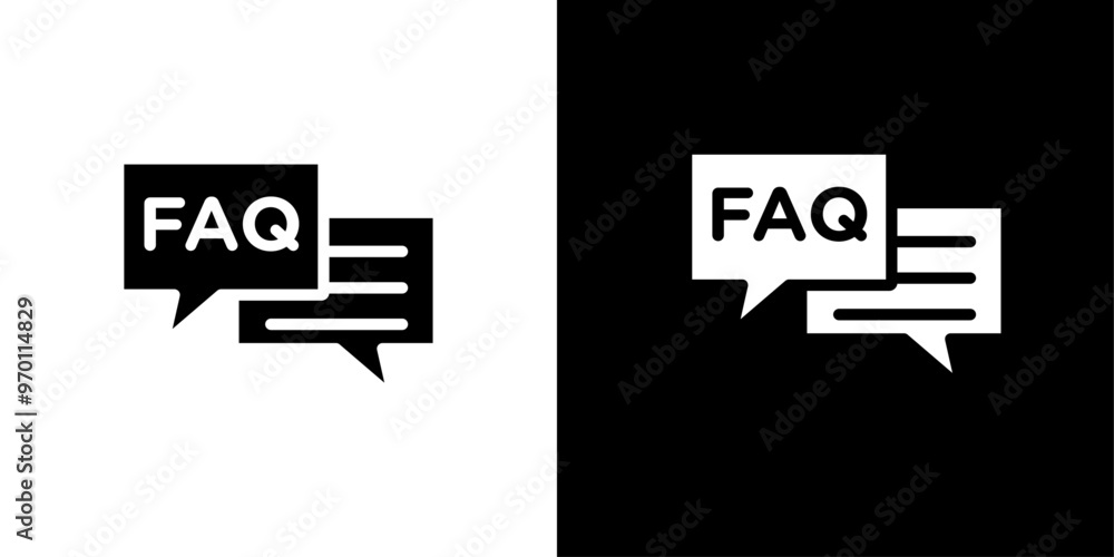 Poster faq icon isolated flat vector in outline