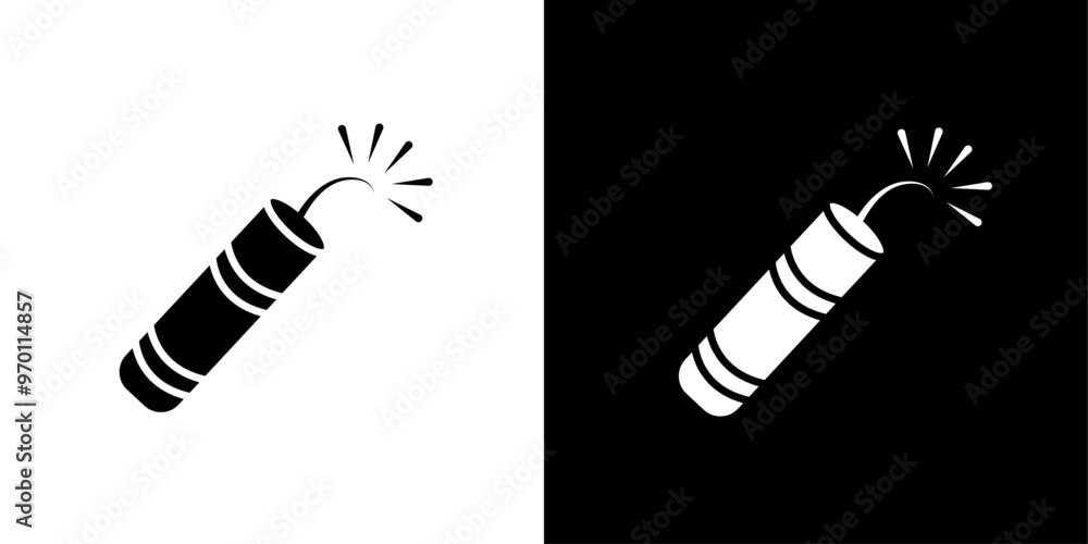 Aufkleber firecracker icon isolated flat vector in outline