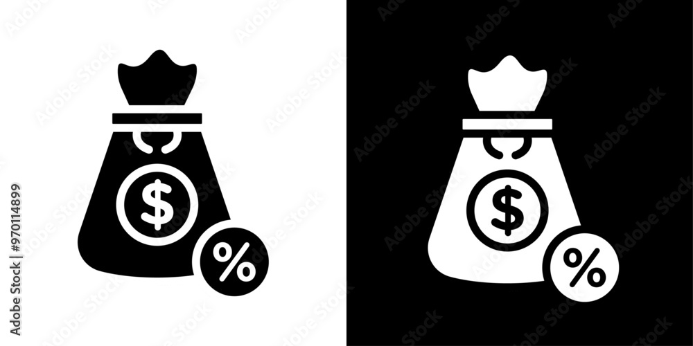Poster fixed deposit icon isolated flat vector in outline