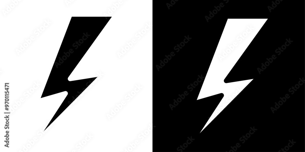 Poster lightning icon isolated flat vector in outline