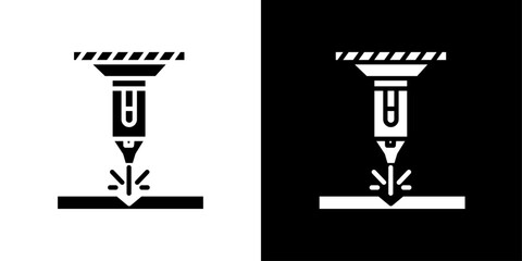 Laser machine icon Isolated flat vector in outline