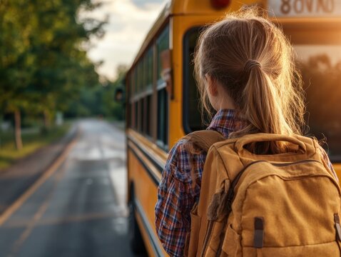 Happy Students Riding Home on the School Bus After a Fun and Educational Day, Back to School, Kids, Transportation, Yellow Bus, Elementary School, Middle School, High School, Education, Learning