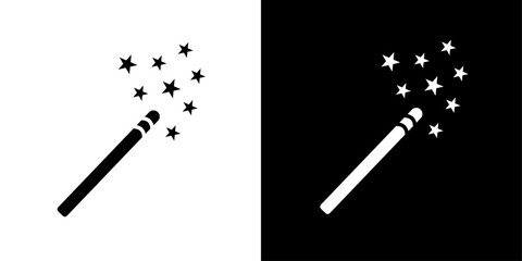 Magic wand icon Isolated flat vector in outline