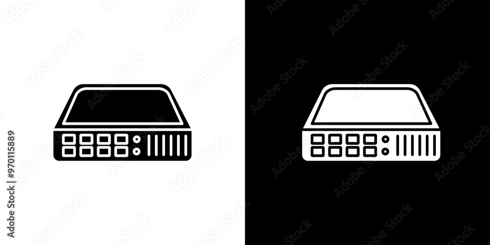 Poster network switch icon isolated flat vector in outline