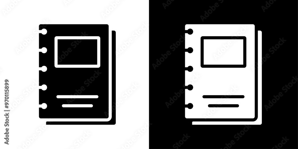 Poster notebook icon isolated flat vector in outline