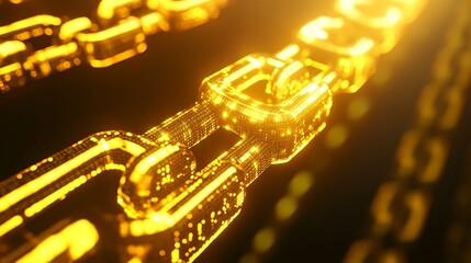 Shiny Gold Chain Close Up Abstract Background