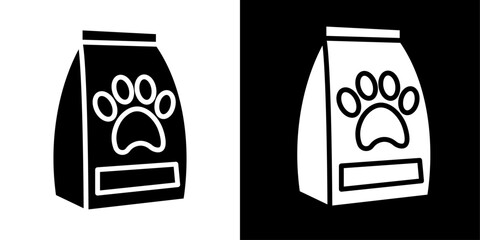 Pet food bag icon Isolated flat vector in outline