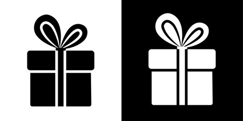 Present gift box icon Isolated flat vector in outline