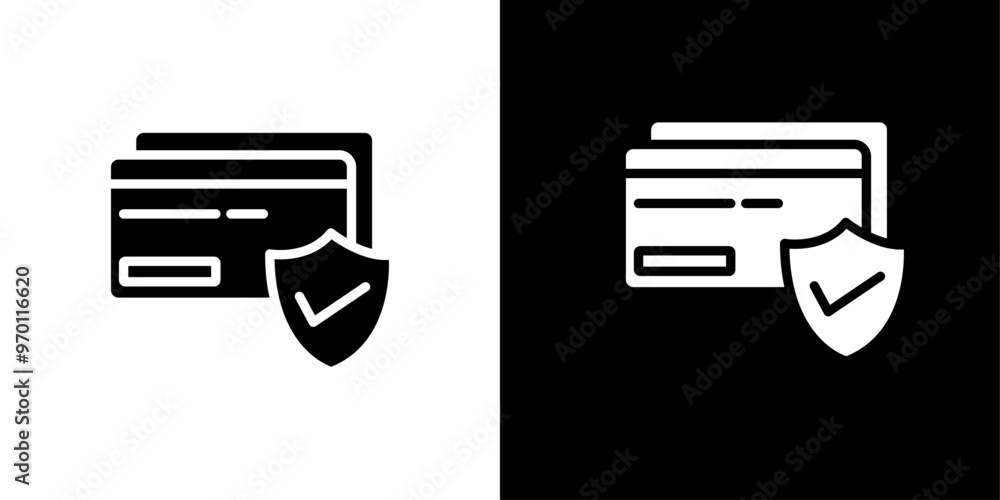 Poster secure payment icon isolated flat vector in outline