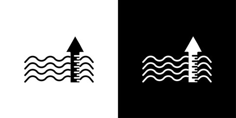sea level icon Isolated flat vector in outline