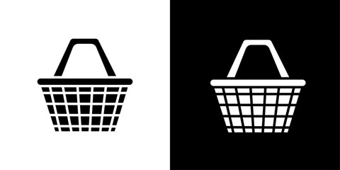 Shopping basket icon Isolated flat vector in outline