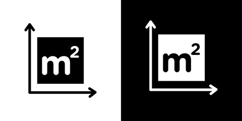 Square Meter icon Isolated flat vector in outline
