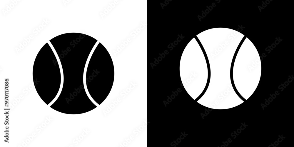 Wall mural tennis ball icon isolated flat vector in outline