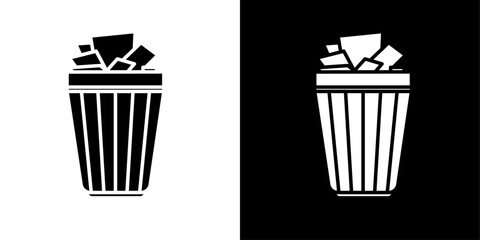Waste Bin icon Isolated flat vector in outline