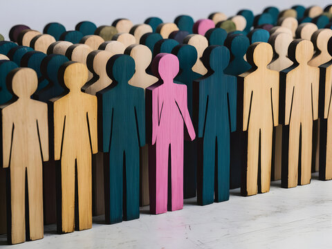 Siluetas de personas mostrando trabajo en equipo diverso e inclusivo