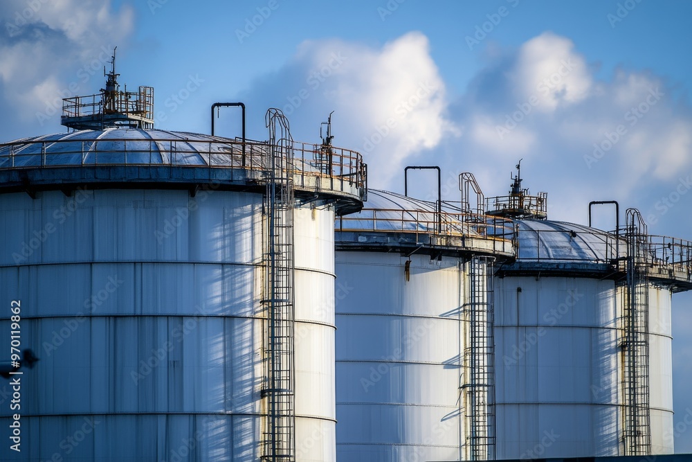 Wall mural Architecture of hydrogen refineries.