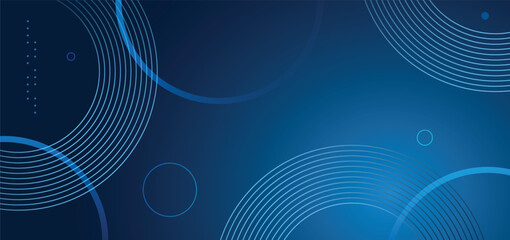 Abstract blue background with glowing curve geometric lines. Modern minimal shiny blue lines pattern. 