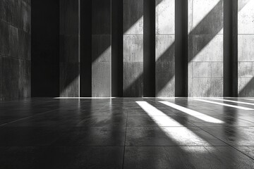 Concrete Walls and Floor with Light Streaks