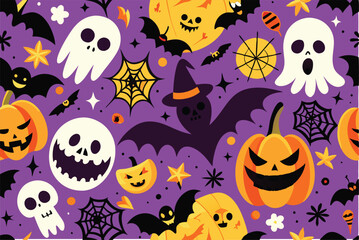 Halloween Pattern Background vector illustration .