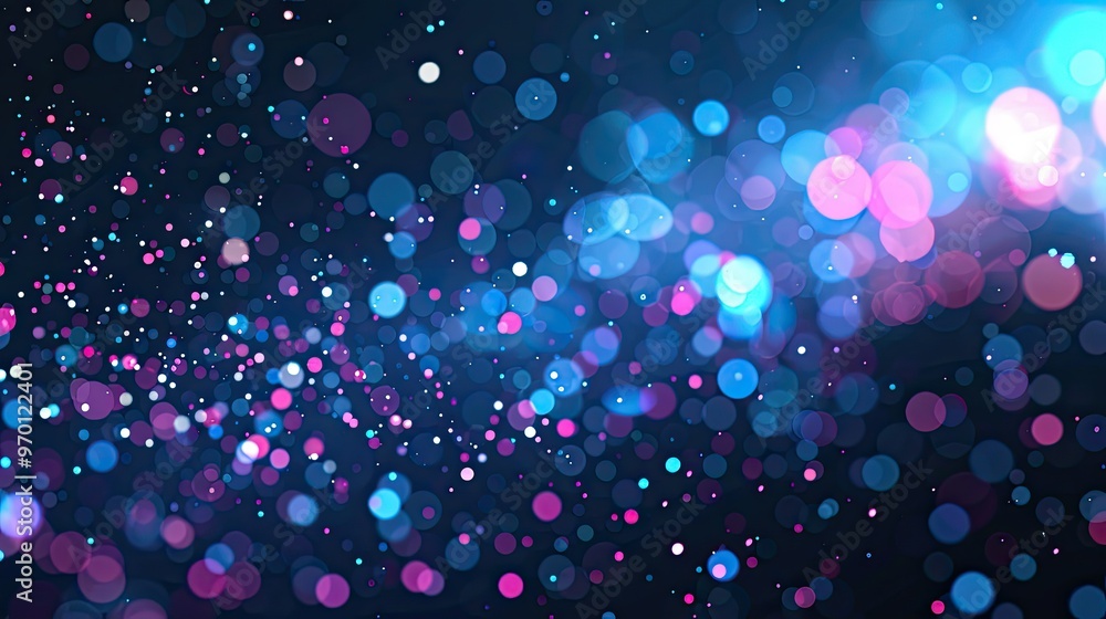 Poster a vibrant abstract background featuring colorful bokeh lights, creating a dreamy and festive atmosph