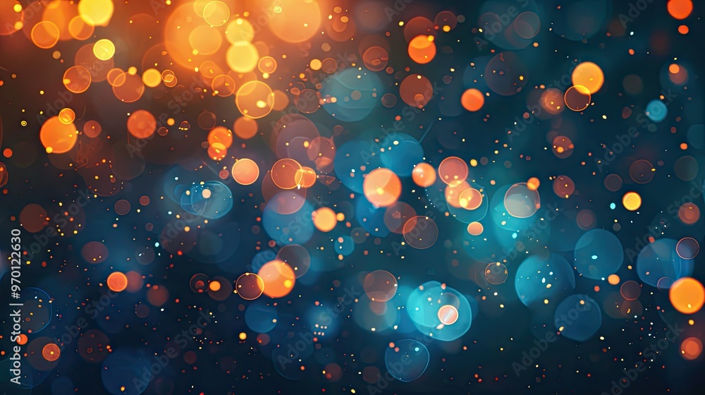 Poster a vibrant abstract background featuring colorful bokeh lights, ideal for digital design and creative