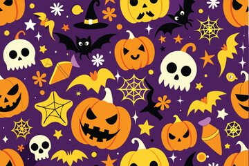 Halloween Pattern Background vector illustration .