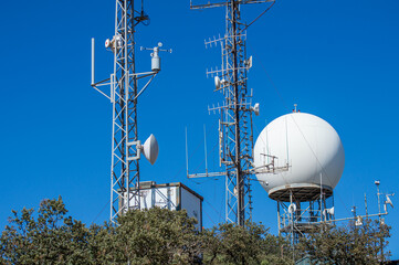 Communication antennas on Mount Mijas, Malaga, Spain