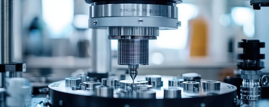 High-tech machine testing the tensile strength of a material, stress testing, product endurance validation