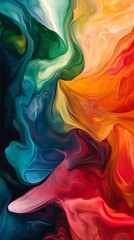 Vibrant abstract swirl of colorful patterns, modern art concept