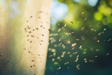 Mosquitoes flew in when the net was open