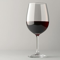 Red wine in crystal glass, light reflections, tannin focus, 3D illustration