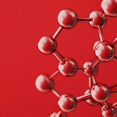 Red wine tannin structure, complex molecular form, 3D illustration
