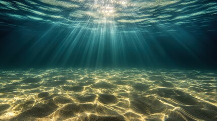 Tranquil Underwater Scene with Sunlight Streaming Through Clear Waters