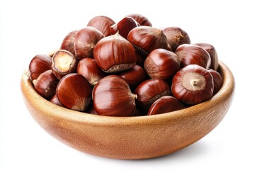 Obraz premium New chestnuts on a light surface
