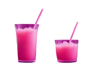 Tropical pink slushy on purple background