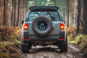 rear of car with spare tire off roading auto insurance