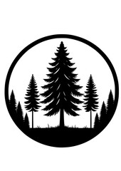 Pine Tree SVG, Forest Tree SVG, Mountain Forest SVG, Plant SVG, Sunset SVG, Nature SVG, Leaves SVG, Pine Tree Silhouette, Forest belt SVG,  Tree Design, Cut file for Cricut SVG, JPG, PNG