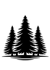 Obraz premium Pine Tree SVG, Forest Tree SVG, Mountain Forest SVG, Plant SVG, Sunset SVG, Nature SVG, Leaves SVG, Pine Tree Silhouette, Forest belt SVG, Tree Design, Cut file for Cricut SVG, JPG, PNG