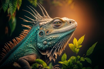 Fototapeta premium iguana on a tree..