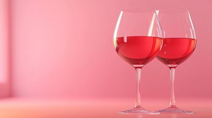 Wine tasting scene, red wine glasses, tannin analysis, 3D illustration