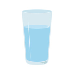 Cartoon glass of water isolated on white background