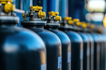 Selective focus on gas cylinders at substation