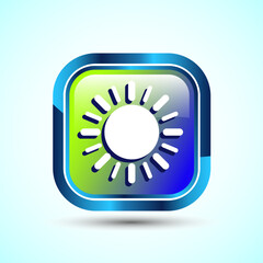 Sun Icon Button Design Illustration, Sunlight Sign