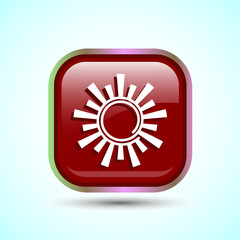 Sun Icon Button Design Illustration, Sunlight Sign
