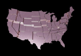United States Of America map material model